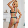 SUBBLIME - 952433 RAINBOW HOHER KRAGEN RMELLOSER NETZ KLEID EINE GRÖSSE