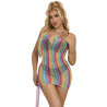 SUBBLIME - 952457 RAINBOW OMBRO A OMBRO SEM MANGAS FISHNET VESTIDO TAMANHO ÚNICO