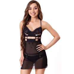 LIVCO CORSETTI FASHION - MAIA 20247 BABYDOLL + STRINGI CZARNE S/M