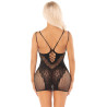 LEG AVENUE - MESH MINI DRESS WITH STRAPS BLACK