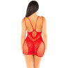 LEG AVENUE - MESH MINI DRESS WITH STRAPS RED
