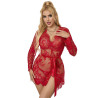 SUBBLIME - 953775 KOSZULKA NOCNA KORONKOWA + STRINGI CZERWONA S/M
