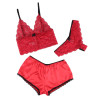 SUBBLIME - 953898 JEDWABNA I KORONKOWA KOSZULKA NOCNA + MAJTKI CZERWONY S/M