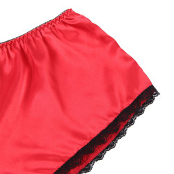 SUBBLIME - 953898 JEDWABNA I KORONKOWA KOSZULKA NOCNA + MAJTKI CZERWONY S/M