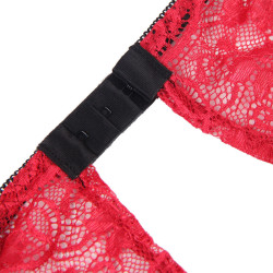 SUBBLIME - 953898 JEDWABNA I KORONKOWA KOSZULKA NOCNA + MAJTKI CZERWONY S/M