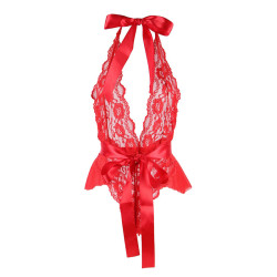 SUBBLIME - 953980 SEXY BODY Z FALBANKAMI + PASEK CZERWONY L/XL