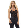 SUBBLIME - 954260 BODY Z ŁAŃCUCHAMI + PAS DO POŃCZOSZK CZARNY S/M