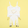SUBBLIME - 954284 BODY WITH CHAINS + GARTER BELT WHITE S/M