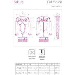LIVCO CORSETTI FASHION - SAKURA CF 90357 KOMBINEZON + DŁUGIE RĘKAWICZKI + PAS DO POŃCZOCH CZARNY S/M