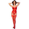 CHILIROSE - CR 4845 CORSET Y MEDIAS ROJO L