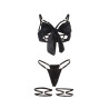 SUBBLIME - 955205 ENSEMBLE SOUTIEN-GORGE AVEC NŒUD NOIR RÉGLABLE L/XL