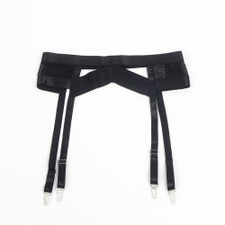 SUBBLIME - 955243 CZARNY BIUSTONOSZ BONDAGE Z KOMPLETEM POŃCZOCH L/XL