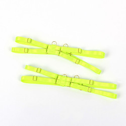 SUBBLIME - 955274 KOMPLET BIUSTONOSZA Z NASZYJNIKIEM I DETALAMI NA NOGACH FLUORESCENCYJNY ZIELONY S/M