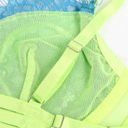 SUBBLIME - 955311 COMPLETO REGGISENO CON PIZZO E LINEE GIARRETRICI VERDE E BLU S/M