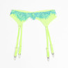 SUBBLIME - 955311 COMPLETO REGGISENO CON PIZZO E LINEE GIARRETRICI VERDE E BLU S/M