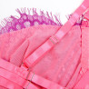 SUBBLIME - 955366 COMPLETO REGGISENO CON PIZZO E LINEE DI GIARRETTIERA ROSA E VIOLA L/XL