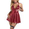 SUBBLIME - 955403 DRESS WITH BURGUNDY LEATHER STRAPS L/XL