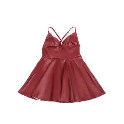 SUBBLIME - 955403 DRESS WITH BURGUNDY LEATHER STRAPS L/XL