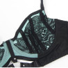SUBBLIME - 955557 GRÜNES LACKLEDER-NETZ-ZIPPER-BH-SET S/M