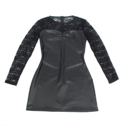 SUBBLIME - 955601 LONG SLEEVED DRESS WITH BLACK LACE L/XL
