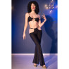 CHILIROSE - CR 4851 CONJUNTO DE TOP E LEGGING PRETO COM ACESSÓRIOS DOURADOS M