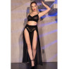 CHILIROSE - CR 4672 SCHWARZER TOP-ROCK UND TANGA MIT GOLDENEN KETTEN S