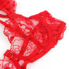 SUBBLIME - 957506 COMPLETO REGGISENO E GIARRETTIERA IN PIZZO ROSSO S/M