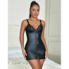 SUBBLIME - 957568 SKÓRZANA SUKIENKA Z ZAMEKIEM CZARNA S/M