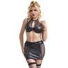 SUBBLIME - 957599 ENSEMBLE SOUTIEN-GORGE ET JUPE EN CUIR NOIR L/XL