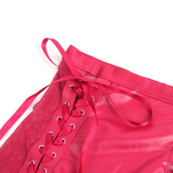 SUBBLIME - 957612 ENSEMBLE SOUTIEN-GORGE ET JUPE EN CUIR ROUGE L/XL