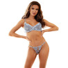 SUBBLIME - 957629 ENSEMBLE SOUTIEN-GORGE ET CULOTTE BRODÉS DE FLEURS BLEU CIEL S/M