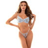 SUBBLIME - 957629 CONJUNTO DE SUTIÃ E CALCINHA BORDADOS COM FLORES AZUL CELESTE S/M