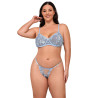 SUBBLIME - 957636 COMPLETO REGGISENO E SLIP RICAMATI A FIORI AZZURRO CIELO L/XL