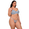 SUBBLIME - 957636 COMPLETO REGGISENO E SLIP RICAMATI A FIORI AZZURRO CIELO L/XL