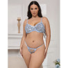 SUBBLIME - 957636 COMPLETO REGGISENO E SLIP RICAMATI A FIORI AZZURRO CIELO L/XL
