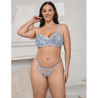 SUBBLIME - 957636 COMPLETO REGGISENO E SLIP RICAMATI A FIORI AZZURRO CIELO L/XL