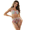 SUBBLIME - 957650 SET REGGISENO E CINTURA RICAMO FIORI ROSA L/XL