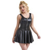 SUBBLIME - 957667 SUKIENKA SKÓRZANA Z SUWAKIEM W SERCE CZARNA S/M
