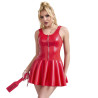 SUBBLIME - 957698 HEART ZIPPER LEATHER DRESS RED L/XL