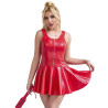 SUBBLIME - 957698 HEART ZIPPER LEATHER DRESS RED L/XL