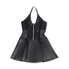 SUBBLIME - 957704 LACE ZIPPER LEATHER DRESS BLACK S/M