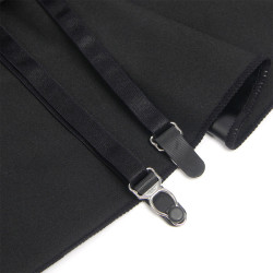 SUBBLIME - 957711 VESTIDO DE COURO COM ZÍPER DE RENDA PRETO L/XL