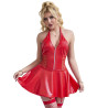 SUBBLIME - 957735 LACE ZIPPER LEATHER DRESS RED L/XL