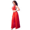 CHILIROSE - CR 4857 CZERWONY KOMPLET TOP I SPODNIE ROZMIAR XL