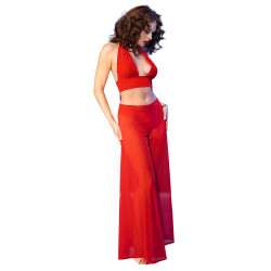 CHILIROSE - CR 4857 CZERWONY KOMPLET TOP I SPODNIE ROZMIAR XL