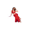 CHILIROSE - CR 4857 CZERWONY KOMPLET TOP I SPODNIE ROZMIAR XL