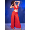 CHILIROSE - CR 4857 CZERWONY KOMPLET TOP I SPODNIE ROZMIAR XL