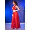 CHILIROSE - CR 4857 SET TOP E PANTALONI ROSSI TAGLIA XL