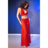 CHILIROSE - CR 4857 CZERWONY KOMPLET TOP I SPODNIE ROZMIAR XL