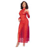 CHILIROSE - CR 4853 ROTES SPITZENKLEID MIT HANDSCHUHEN L/XL